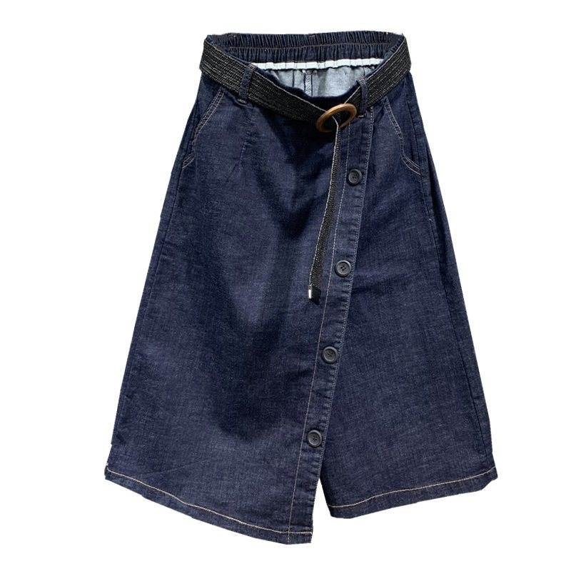 欧货2020夏季新款单排扣半身裙子 韩蒂俐半身裙