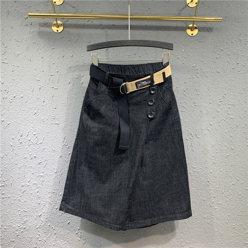 2020秋装新款ins不规则牛仔半身裙 韩蒂俐半身裙