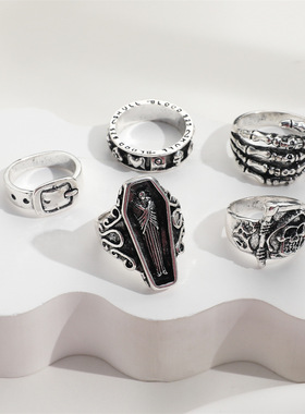 欧美外贸酷帅女士抓手指环朋克风