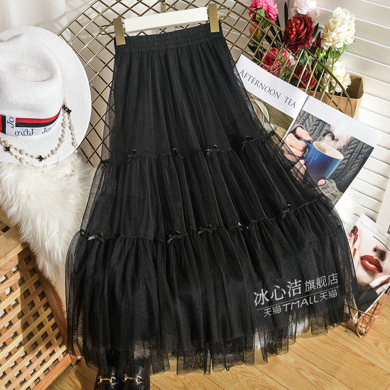 高级感蝴蝶结蛋糕裙2022新款仙女裙 冰心洁半身裙