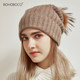 Pure cashmere fur ball hat for women to keep warm in autumn and winter