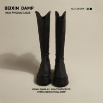 BEIXIN TRENDY SINGLE ~ Inlan wind small sub long cylinder boot woman with heightening thick bottom coarse heel high cylinder rider boot