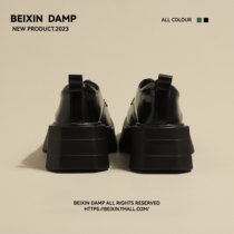 BEIXIN GRASS RECOMMENDED ~ BLACK ADVANCED Thick Bottom Lefu Shoes Woman New Comfort 100 lap Inn Little Leather Shoes