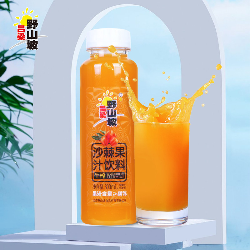 吕梁野山坡沙棘汁原浆饮料沙棘汁官方旗舰店山西特产300ml*8礼盒 - 图1