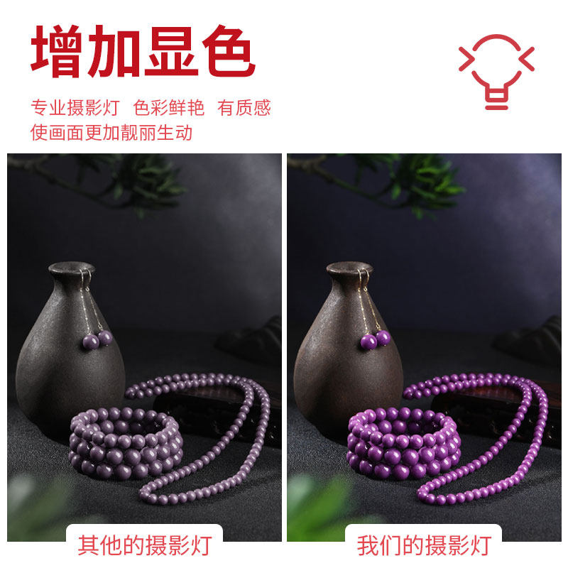 LED美食直播补光灯专业摄影美颜灯光专用设备平板拍摄手机桌面柔光灯拍照视频珠宝产品主播静物直播间打光灯