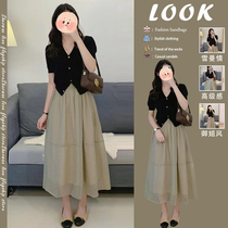 Summer Womens Dress Salt Department Wear Hitch Red Brother-in-law Fried Street Light Cooked Port Taste Blouses Superior Fashion Two-style Suit Spring