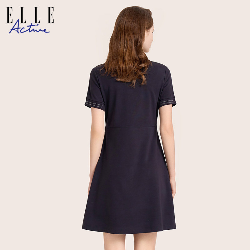elle active高级感气质明线连衣裙 elleactive连衣裙