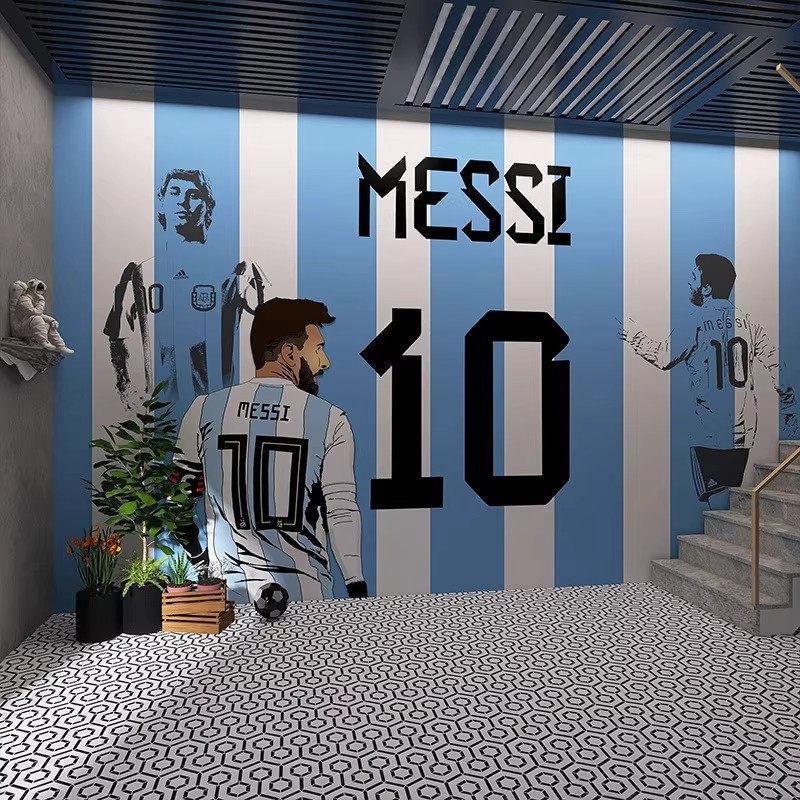 阿根廷世界足球杯背景墙纸10号球衣梅西墙布壁画主题餐厅服装墙纸,淘宝优惠券,粉丝福利购,淘宝优惠卷