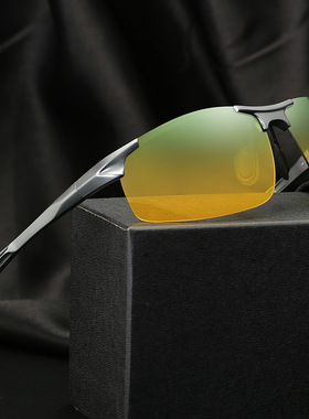 航空铝镁偏光驾驶镜夜视变色日夜驾驶镜墨镜双色镀膜运动8177