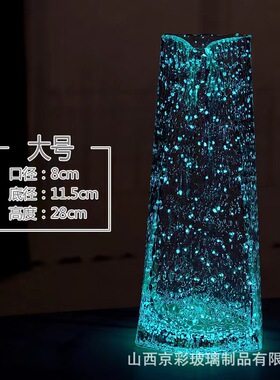 工厂直发夜光系列玻璃花瓶插花干花水养鲜花客厅餐桌家居装饰摆件