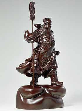 关公关二爷摆件实木质武财神