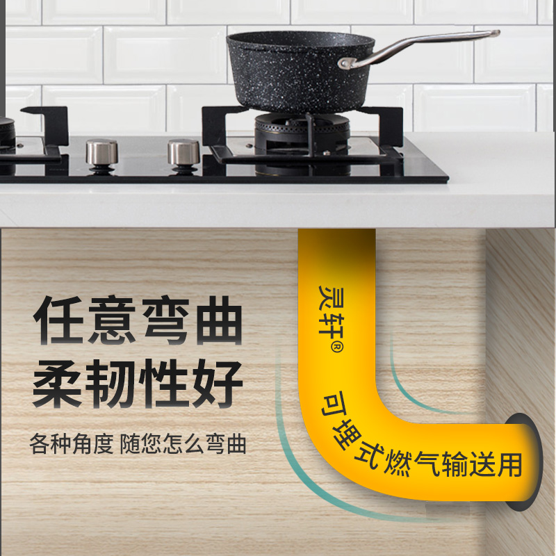 防爆软管304不锈钢燃气管天然气管道专用金属波纹管液化气煤气管 - 图1