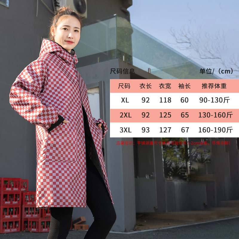 保暖防风加厚长绒长袖防水耐脏大褂围裙时尚外套工作服女洋气罩衣
