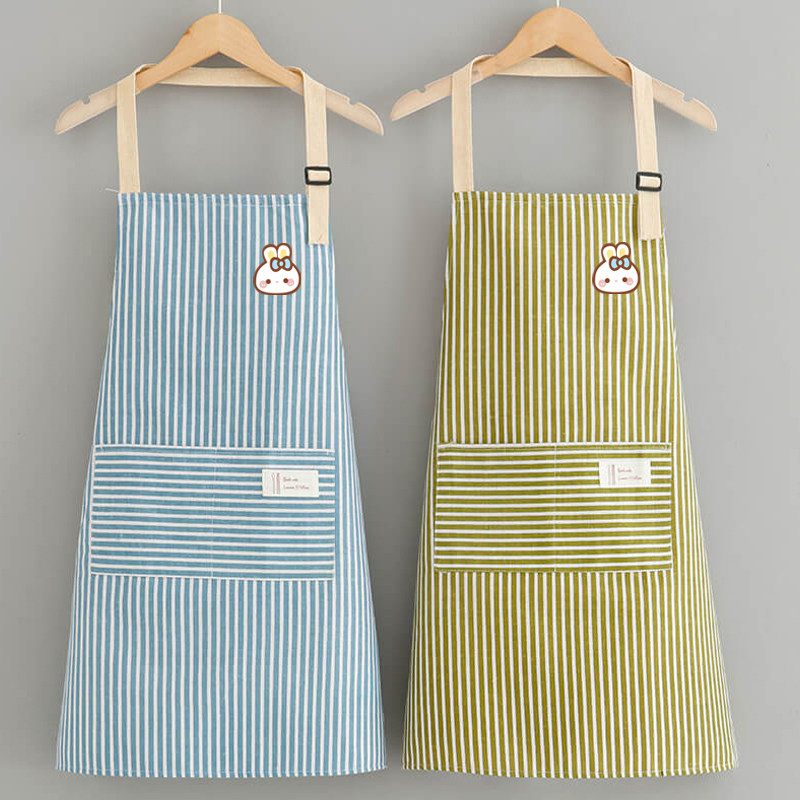 成人新款围裙女家用厨房棉麻工作服 宣怡围裙
