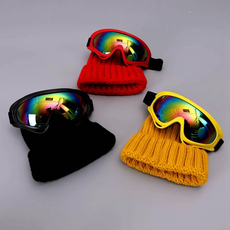 儿童帽子秋冬季男童女童飞行员眼镜帽潮加绒针织帽保暖宝宝滑雪帽,淘宝优惠券,粉丝福利购,淘宝优惠卷