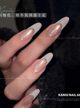 卡妞秋冬爆闪香槟银美甲碎钻闪粉