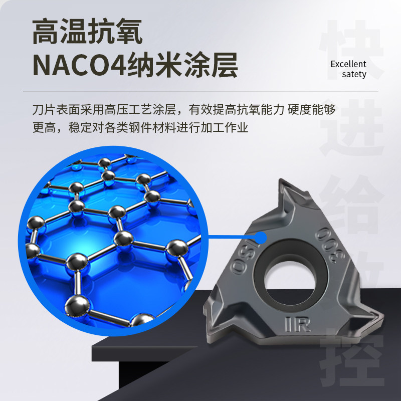 数控刀片 螺纹刀片16ERM IRM100/150/200/250/300 钢件不锈钢 - 图1