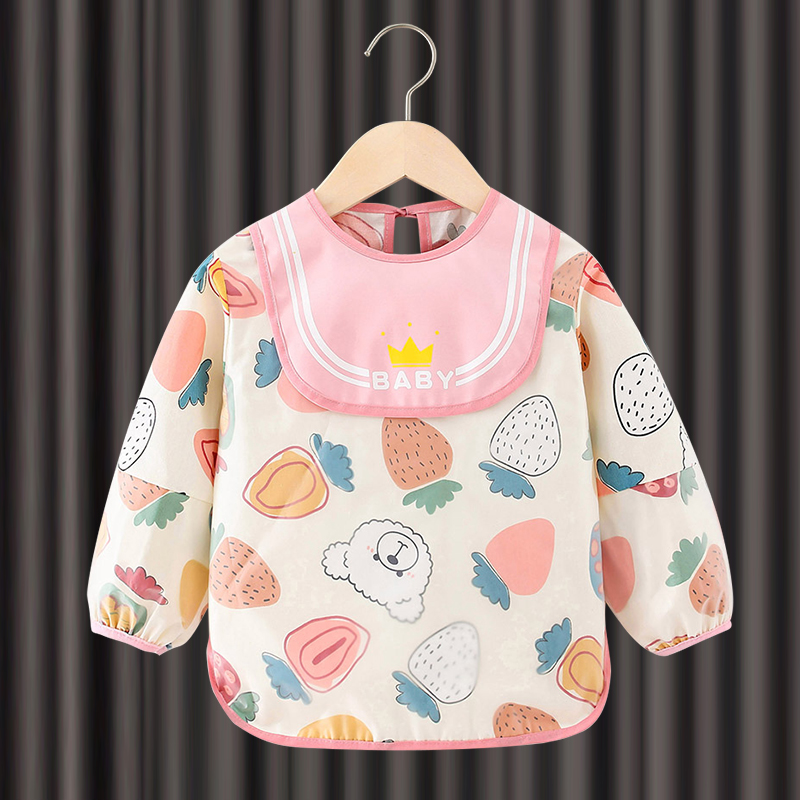 Eating bib waterproof and stain-proof long-sleeved apron