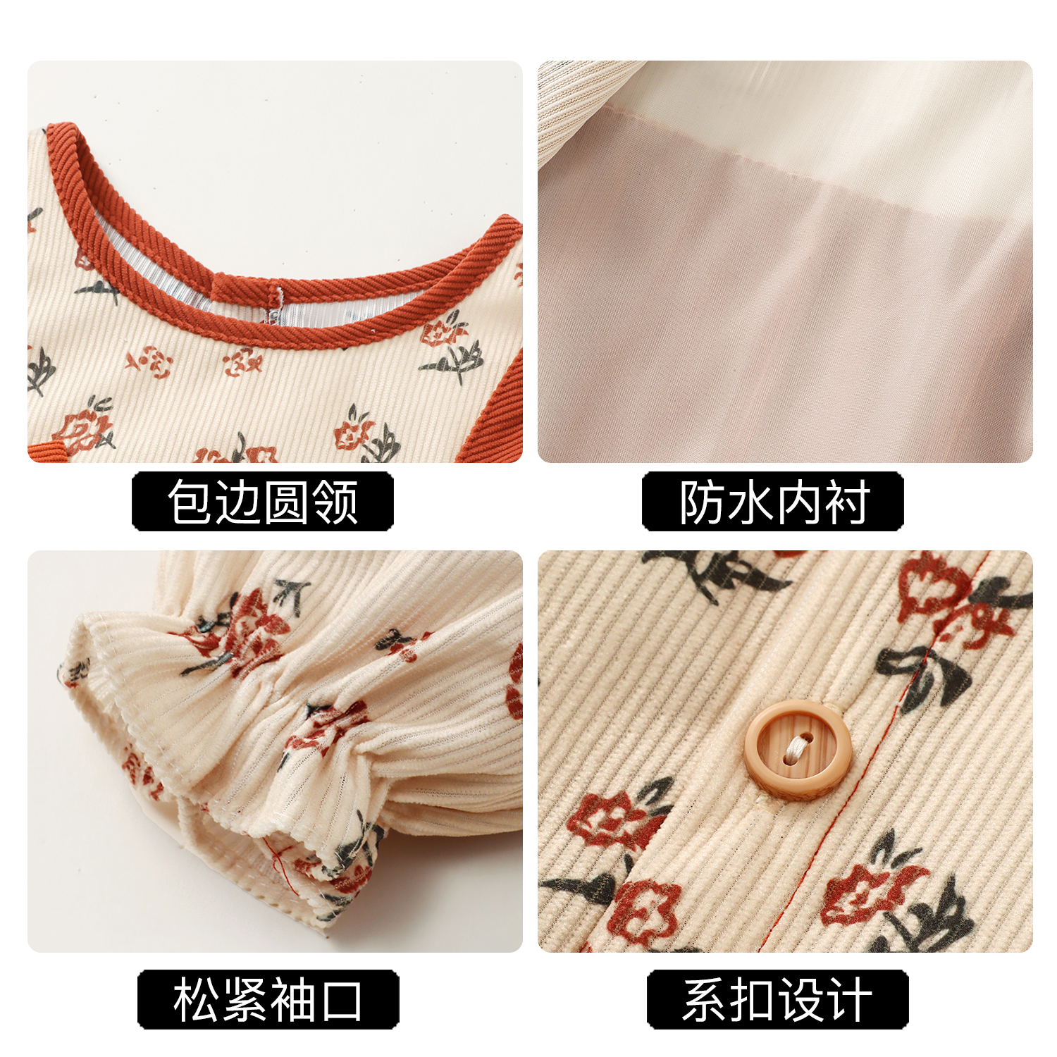 Children's apron eating bib long sleeve waterproof and dirt-proof