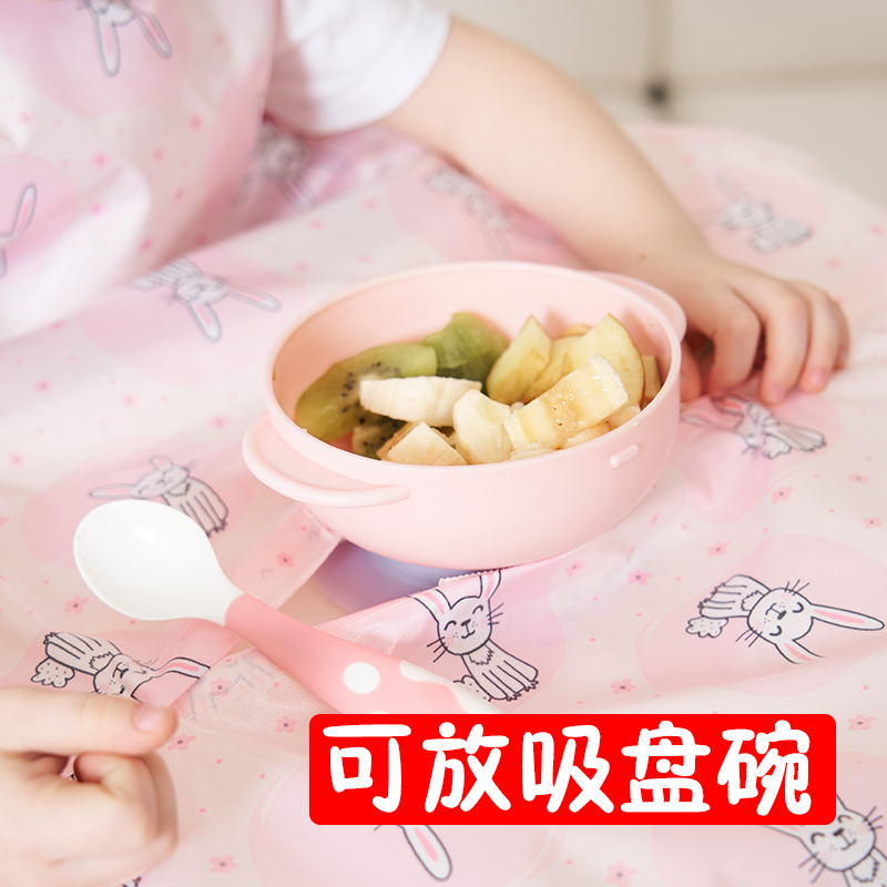 一体式餐椅罩衣宝宝吃饭围兜夏季儿童反穿衣婴儿防水防脏辅食饭兜 - 图1