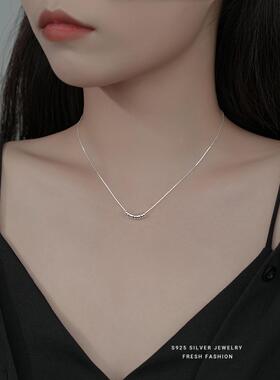 925纯银转运珠子细项链女轻奢小众轻奢感设计简约气质锁骨链电镀