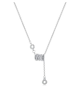 纯银小蛮腰流苏项链女精致轻奢风满钻锁骨链高级感吊坠毛衣链