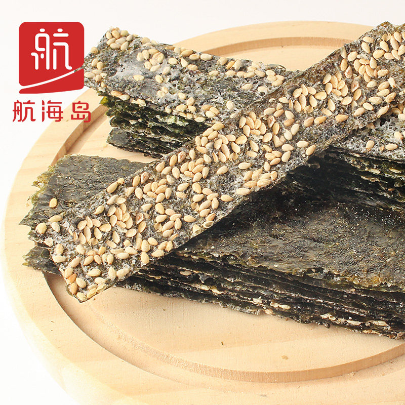 航海岛芝麻夹心脆即食宝宝孕妇海苔 铂衡食品海苔系列