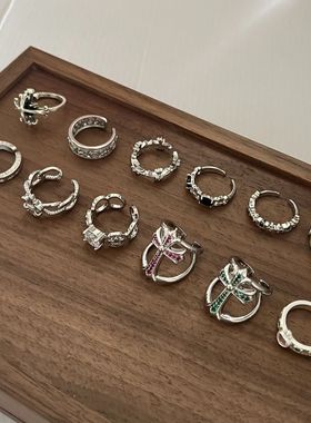 复古文艺十字架戒指时尚通勤简约几何高级小众设计日常百搭配饰