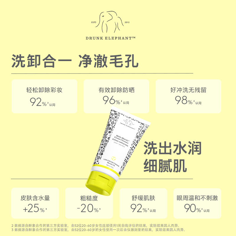 DRUNK ELEPHANT/醉象玛鲁拉小蜜酪洁面温和清洁不紧绷平衡水油 - 图3