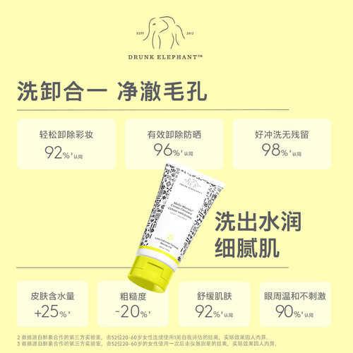 DRUNK ELEPHANT/醉象玛鲁拉小蜜酪洁面温和平衡水油 - 图3