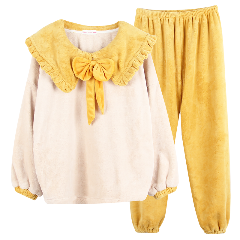 秋冬季公主风法兰绒学生珊瑚绒睡衣 晨薰睡衣/家居服套装