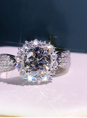 跨境热卖饰品满天星镶大颗锆石小白钻戒指时尚款指环