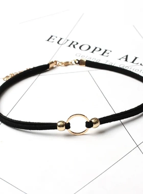 跨境电商热卖配饰 女性时尚几何圆圈颈链项链choker多层项圈