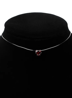 日韩简约文艺爱心吊坠项链 透明鱼线彩色锆石隐形森系锁骨链