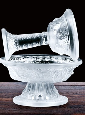 西藏用品琉璃护法杯八吉祥藏式水琉璃护法供杯家居摆件