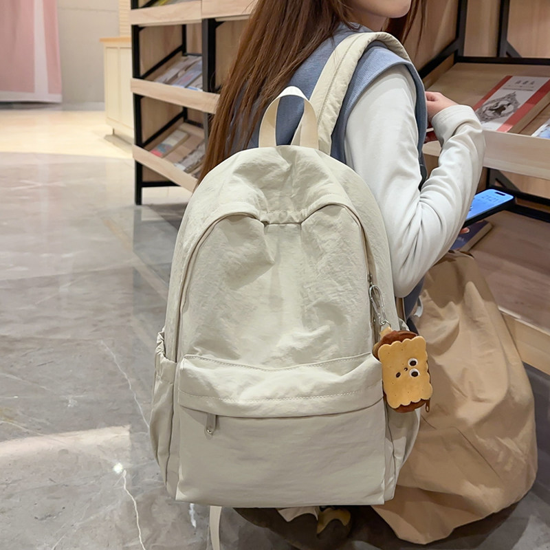 中点纯色书包2025新款户外登山14寸电脑背包女旅游轻便防水双肩包,淘宝优惠券,粉丝福利购,淘宝优惠卷