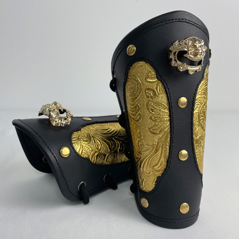 汉服儿童护腕护甲原创金色皮革护臂古风配饰飞鱼服圆领袍束袖,淘宝优惠券,粉丝福利购,淘宝优惠卷