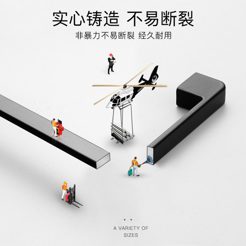 美式黑色衣柜橱柜抽屉拉手现代简约暗拉手欧式柜子柜门单孔小把手 - 图1