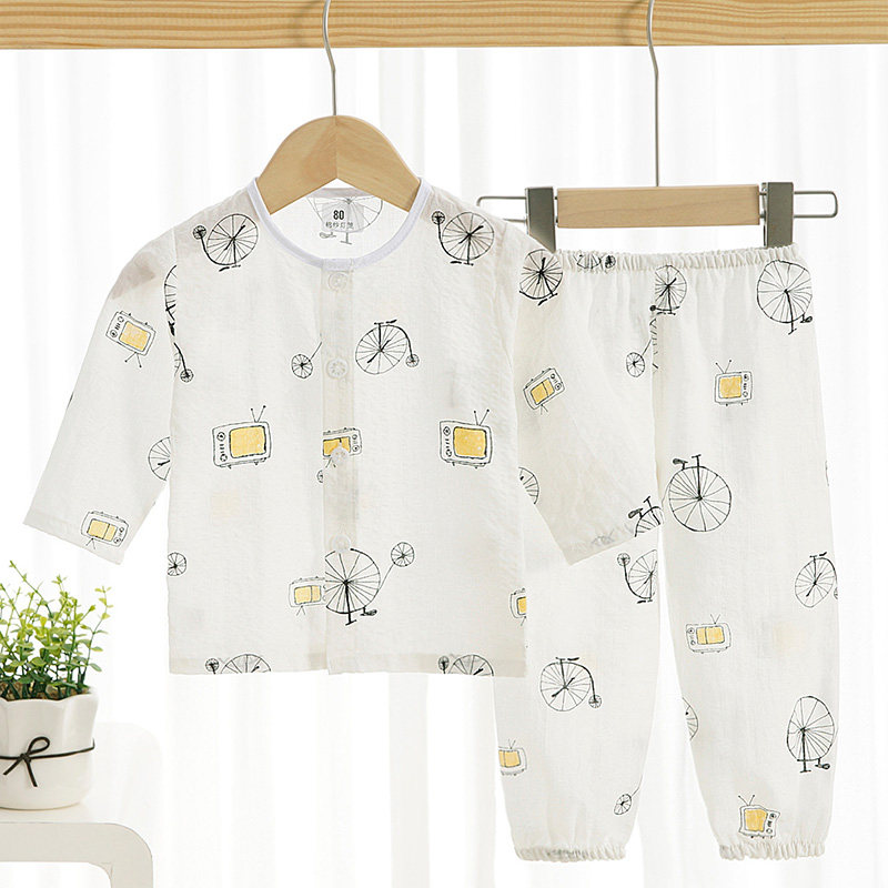 儿童睡衣夏季全棉空调服纯棉纱布家居服套装 热品库 性价比省钱购