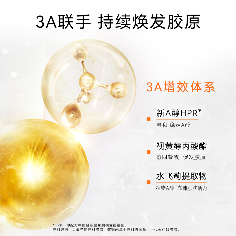春日来信三体视黄醇精华液A醇HPR抗皱紧致双仓次抛VA