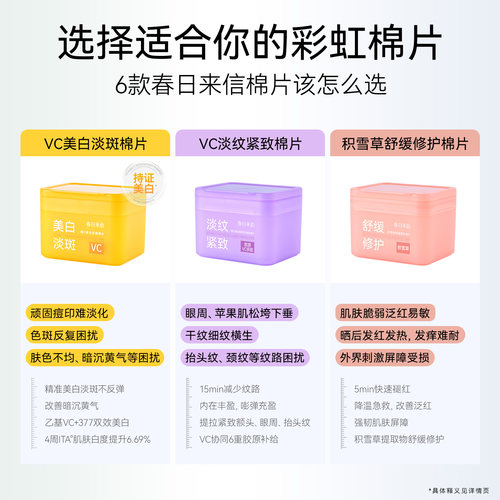 【星品上新】春日来信彩虹棉片湿敷美白淡斑淡纹紧致舒缓修护祛痘 - 图0