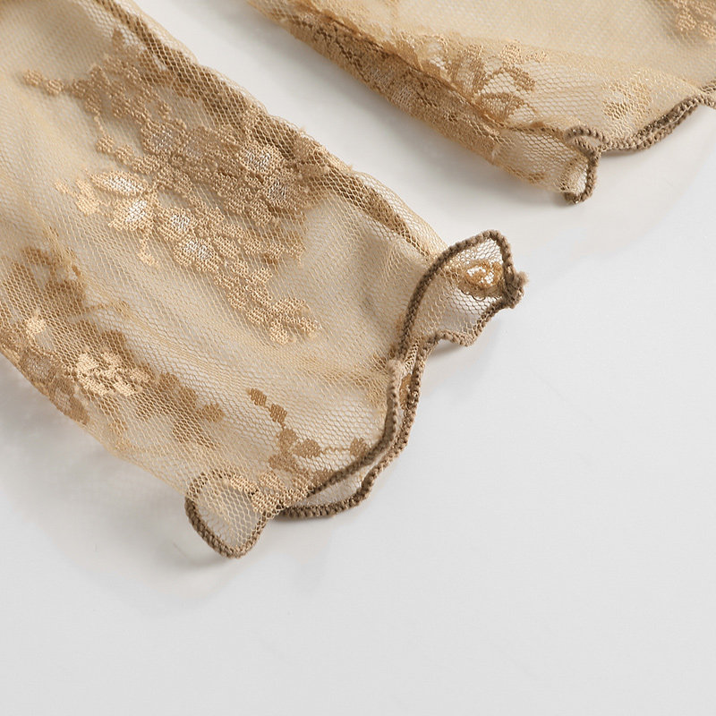 日系甜美性感蕾丝花边透视打底衫 梵婠蕾丝衫/雪纺衫