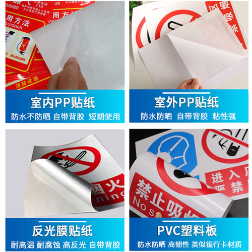 安全标识牌全套工厂车间仓库禁止吸烟严禁烟火提示贴纸验厂标志当心触电有电危险当心腐蚀注意安全警示贴定制 - 图3