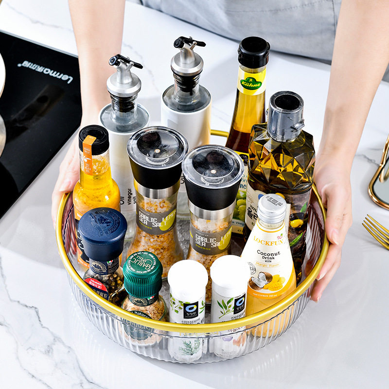 多功能厨房旋转调味料收纳盘厨房用品置物塑料托盘整洁收纳置物架,淘宝优惠券,粉丝福利购,淘宝优惠卷