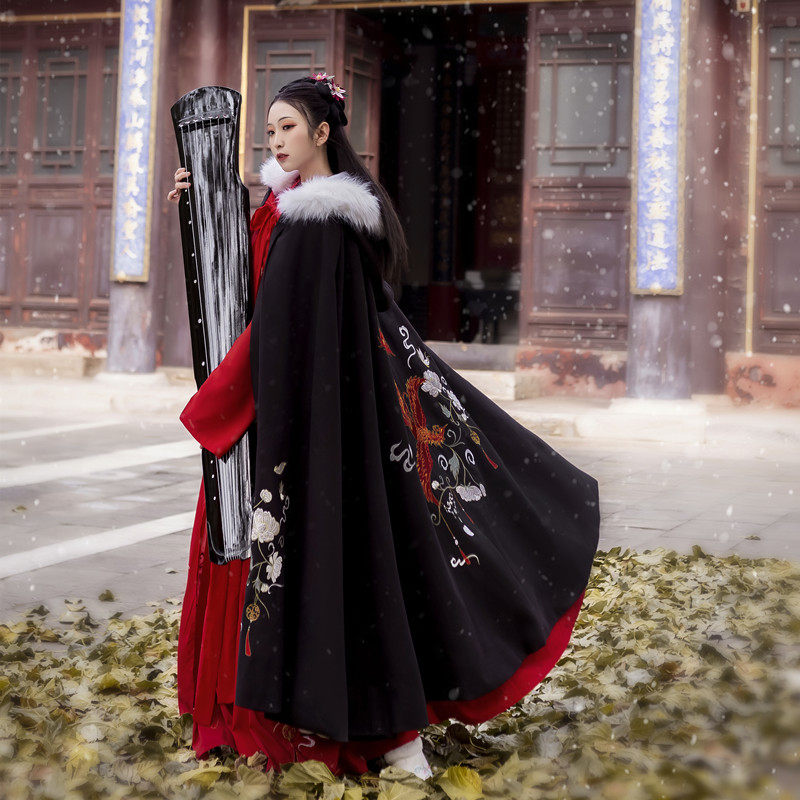 栾凰原创正品披风【凤羽】加绒汉服 栾凰汉服