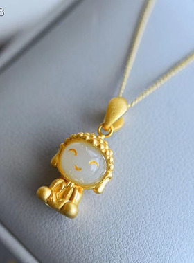 和田玉原创设计风送礼饰品宝宝佛