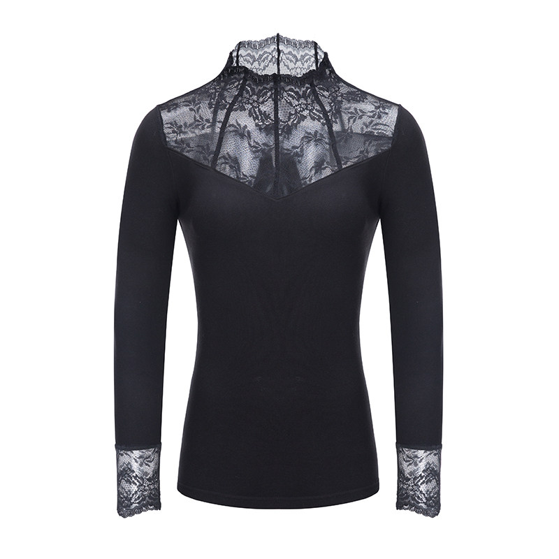 妖精可可名媛蕾丝长袖打底衫t暖衣 妖精可可毛针织衫