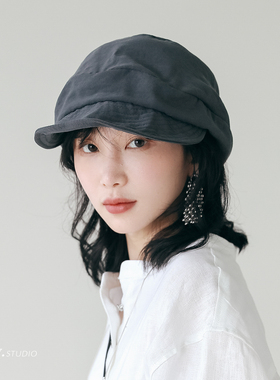 FUCHEMA 日系文艺报童帽女春秋季巨好看百搭显脸小防晒遮阳鸭舌帽