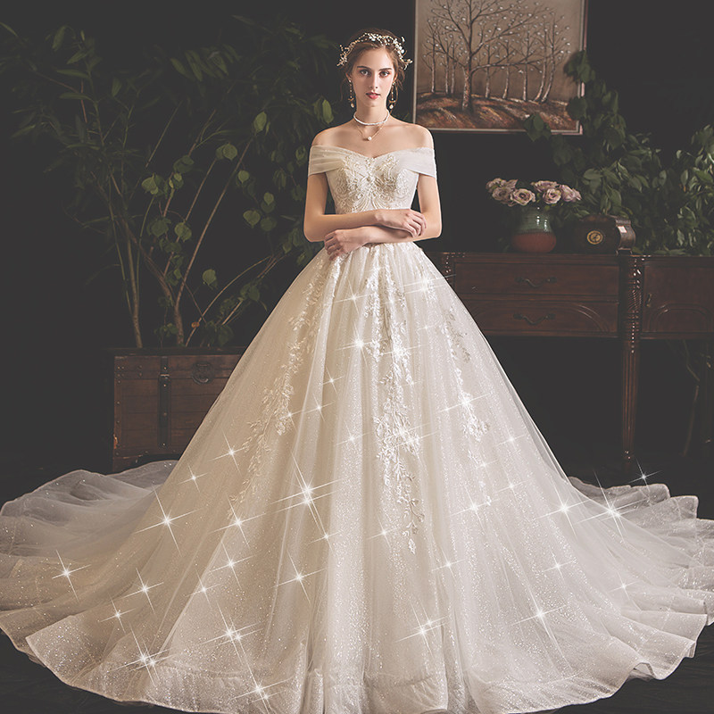 一字肩婚纱2020新款新娘气质豪华女 繁佑婚纱