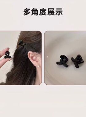 简约黑色又字形刘海夹迷你两侧边夹女公主头小抓夹顶夹碎发夹头饰